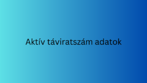 Aktív táviratszám adatok