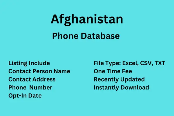 Afghanistan phone database